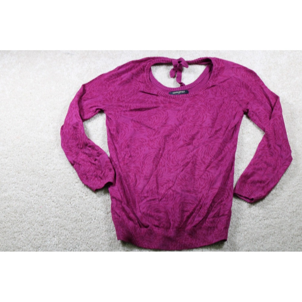Banana Republic Sweater Womens XS Lightweight Knit Bow Back Pullover Floral